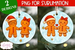 Christmas ornament PNG sublimation, Gingerbread man PNG Product Image 1