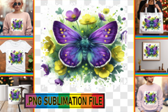 LUMINOUS TOTE BAG Designs PNG, Butterfly Product Image 1
