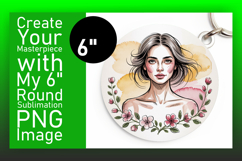 Gorgeous Circle Design Keychain PNG , Beauty Woman Product Image 1