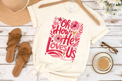 Oh How He Loves Us Clipart, Happy Easter Sublimation PNG Product Image 4