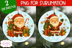 Christmas ornament PNG sublimation, Santa ornament PNG Product Image 1