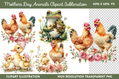 Mothers Day Animals Clipart PNG Product Image 1