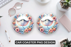 Ray Fish Car Coaster Sublimation| Animal Coaster PNG Product Image 1