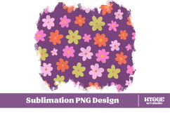 Retro Flowers Background Png Floral Paper Sublimation Splash Product Image 1