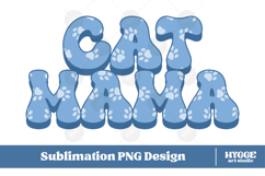 American Cat Mama 4th of July USA Paw DTF Sublimation PNG Product Image 1