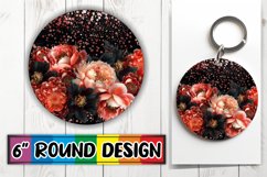 Shimmering Glittery Petal Sublimation Circle: Keychain, Coas Product Image 1
