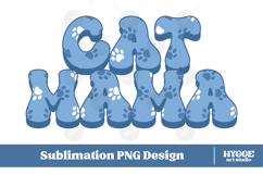 American Cat Mama 4th of July USA Paw DTF Sublimation PNG Product Image 1