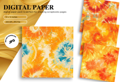 Orange Tie dye Texture Background Wallpaper Digital Paper Product Image 1