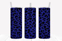 Indigo Leopard Pattern 20oz Skinny Tumbler Sublimation Product Image 1