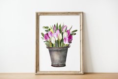 Watercolor tulips clipart.Spring flowers.Sublimation designs Product Image 5