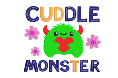 Cuddle Monster Baby Quote Machine Embroidery Design Product Image 1