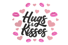 Hugs &amp; Kisses Machine Embroidery Design Product Image 1