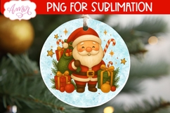 Christmas ornament PNG sublimation, Santa ornament PNG Product Image 2