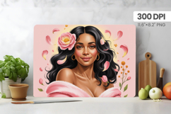 Afro Girl/Woman Melanin braided hair Cutting Board PNG Desig Product Image 1