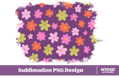 Retro Flowers Background Png Floral Paper Sublimation Bundle Product Image 6