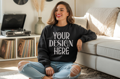 Black Gildan 18000 Sweatshirt Mockup,G18000 Crewneck Sweatsh Product Image 1