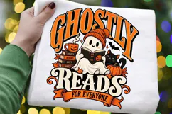 Ghostly Reads for Everyone PNG, Halloween Book Lover Product Image 1