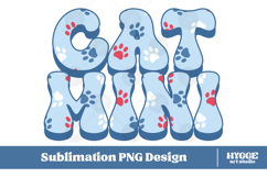 American Cat Mama Papa 4th of July USA Paw DTF PNG Bundle Product Image 3