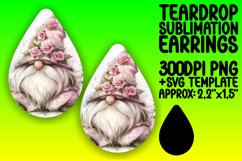 Blissful Gnome Tranquility: Watercolor Teardrop Charm Product Image 1