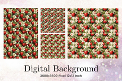 Strawberry Pattern Background Fresh Fruit Wallpaper Backdrop Product Image 1