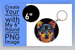 Eye-Catching Abstract Dog Round Design Keychain Product Image 1