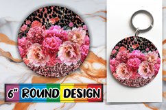 Blossoming Floral Delight Sublimation : Keychain, Coaster Product Image 1