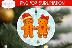 Christmas ornament PNG sublimation, Gingerbread man PNG Product Image 2