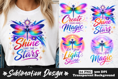 Rainbow Dragonfly Inspirational Sublimation PNG for T Shirt Product Image 1
