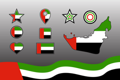 United Arab Emirates Flag Map and Icon Product Image 3