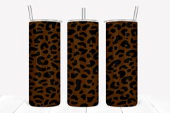 Mocha Leopard Pattern 20oz Skinny Tumbler Sublimation Product Image 1