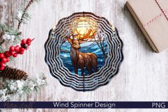 Stained Glass Christmas Deer Wind Spinner | Winter Holidays Product Image 1