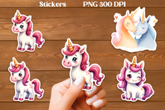 Cute unicorn stickers PNG | Cute animal sticker printable Product Image 1