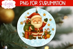 Christmas ornament PNG sublimation, Santa ornament PNG Product Image 3