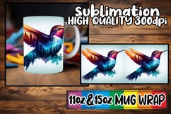 Cheerful sunsets sublimation mug wrap, Animals Art Product Image 1