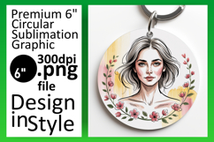 Artful Circle Design for Keychains , Beauty Woman Product Image 1