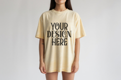 Ivory Comfort Colors 1717 T-shirt Mockups, Real Model Product Image 1
