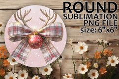 Bright Sublimation Car Coasters, Holiday Bow Product Image 1