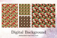 Strawberry Pattern Background Fresh Fruit Wallpaper Backdrop Product Image 1