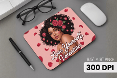 Afro Girl / Woman braided hair Mouse Pad, Black Queen PNG Product Image 1