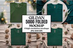 Gildan 5000 Folded Christmas Mockup, G5000 mockup Product Image 1