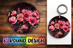 Radiant Glittery Blossom Sublimation Circle: Keychain, Coast Product Image 1
