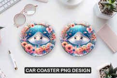 Ray Fish Car Coaster Sublimation| Animal Coaster PNG Product Image 1