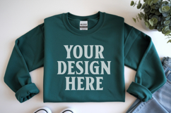 Dark Heather Gildan 18000 Folded Flat Lay Mockups Product Image 1