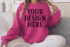 Gildan 18000 Heliconia Mockup , Crewneck Sweatshirt Boho Product Image 1