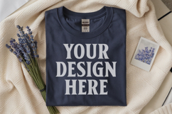 Navy Gildan 5000 Flat Lay Tshirt Mockup, G5000 mockups Product Image 1