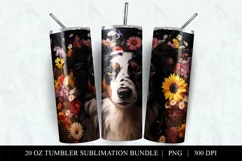 Australian Shepherd 20 oz Skinny Tumbler Sublimation PNG Product Image 2