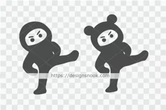 Girl and boy ninja wearing diaper svg, ninja svg, funny svg Product Image 2