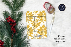Gold Retro Floral Block Print | Geometric Floral Pattern Product Image 4