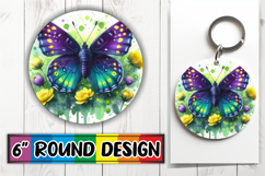 Bright Round Coasters Design PNG, Butterfly Product Image 1