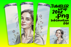 GREAT GIFT: 20oz Tumbler PNG , Beauty Woman Product Image 1